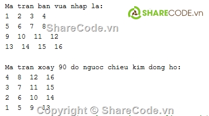 code java de hieu           va de hiểu nhất,ma trận xoay 90 độ ngược chiều kim đồng hồ,Đồng hồ,ma trận